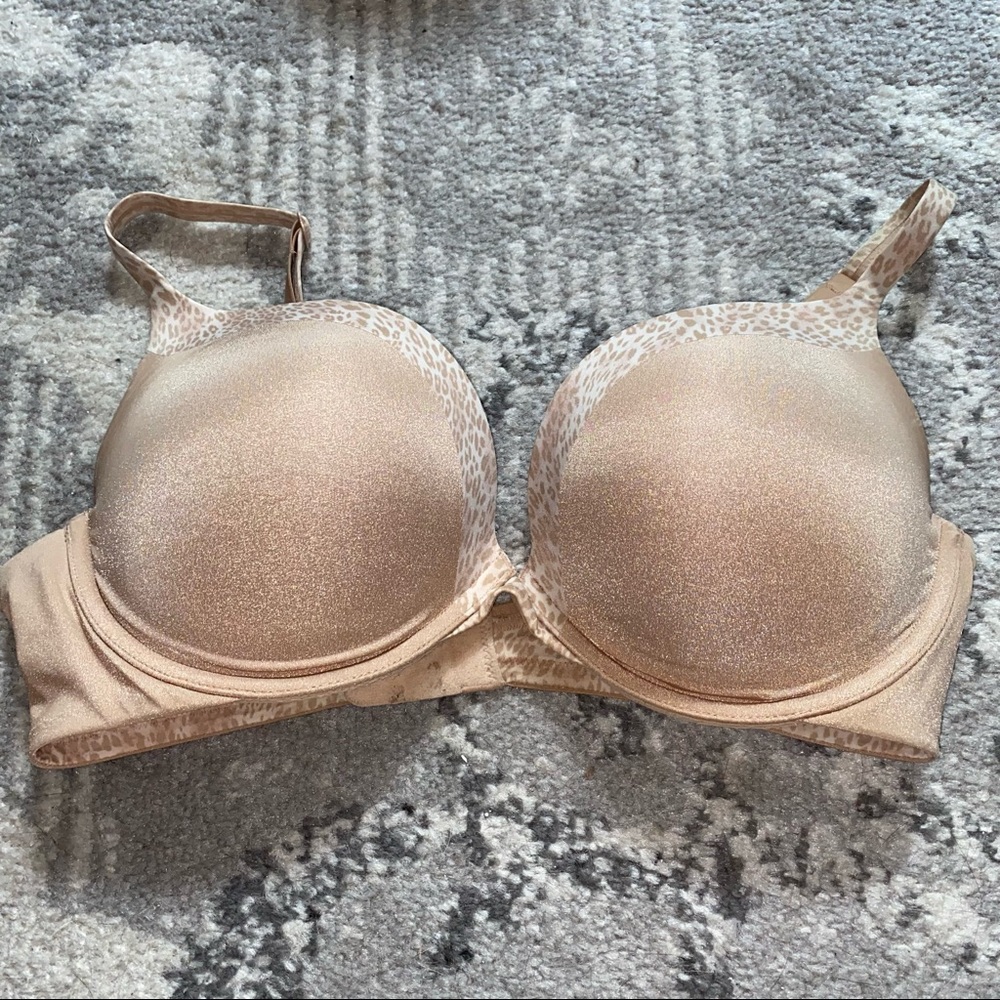 Victoria’s Secret Nude Leopard Discontinued Push-up Bra